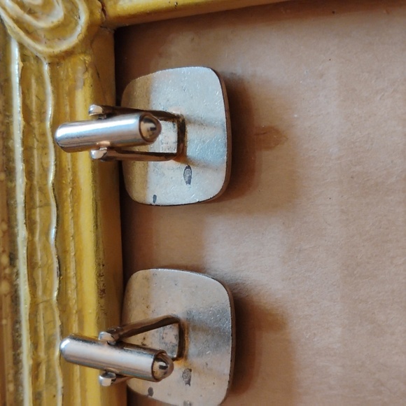 ⚜️Vintage STAGE COACH Gold Tone Cuff Links SQUARE RARE  EVC - Picture 5 of 16